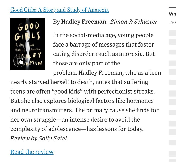 HadleyFreeman's tweet image. I am COMPLETELY shocked: the Wall Street Journal has named Good Girls one of its top 10 books of the year! Thank you so much to the WSJ editors and to @slsatel for the original brilliant review. You have honestly made my year wsj.com/arts-culture/b…