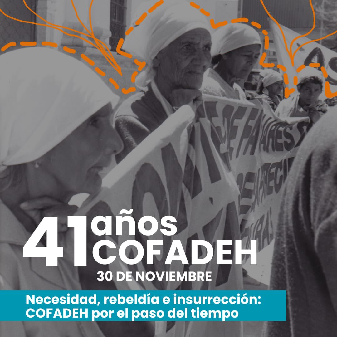 Una vida entera de lucha del <a href="/defencofadeh/">COFADEH</a> , hoy es importante homenajearles ya que son 41 años de lucha inclaudicable. 

¡Feliz aniversario!🎈❤️🌹

Del lado de nuestra madre <a href="/BertaOliva3/">Berta Oliva</a>