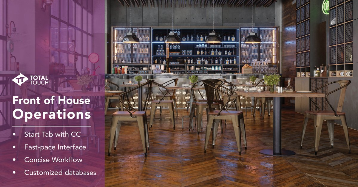 Experience smooth transactions and seamless operations with Total Touch. Get the convenience you need, and keep your business moving forward with our innovative solutions! #FrontofHouse #RestaurantOperations #TotalTouch