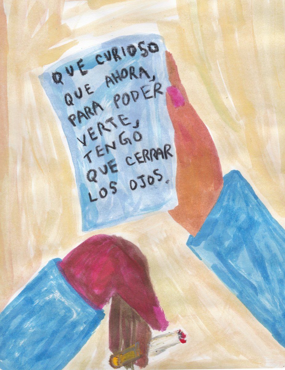 _rom_mo_'s tweet photo. Fig. 1: “Ojos cerrados.” (Tinta china y crayón sobre papel) Noviembre, 2023. https://t.co/5D8LMSDSiy