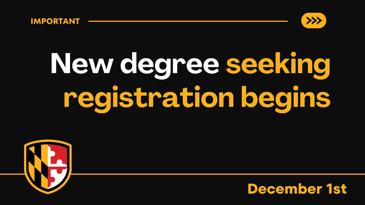 New degree seeking registration begins tomorrow, December 1st!