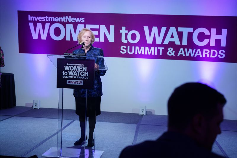AFMDC's tweet photo. Earlier this month, Alexandra Armstrong presented the Alexandra Armstrong Award for Lifetime Achievement in the Financial Services Industry to Rita Robbins, President, Affiliated Advisors at the InvestmentNews annual Women to Watch Summit. #INW2W https://t.co/CIkL2nbBzb