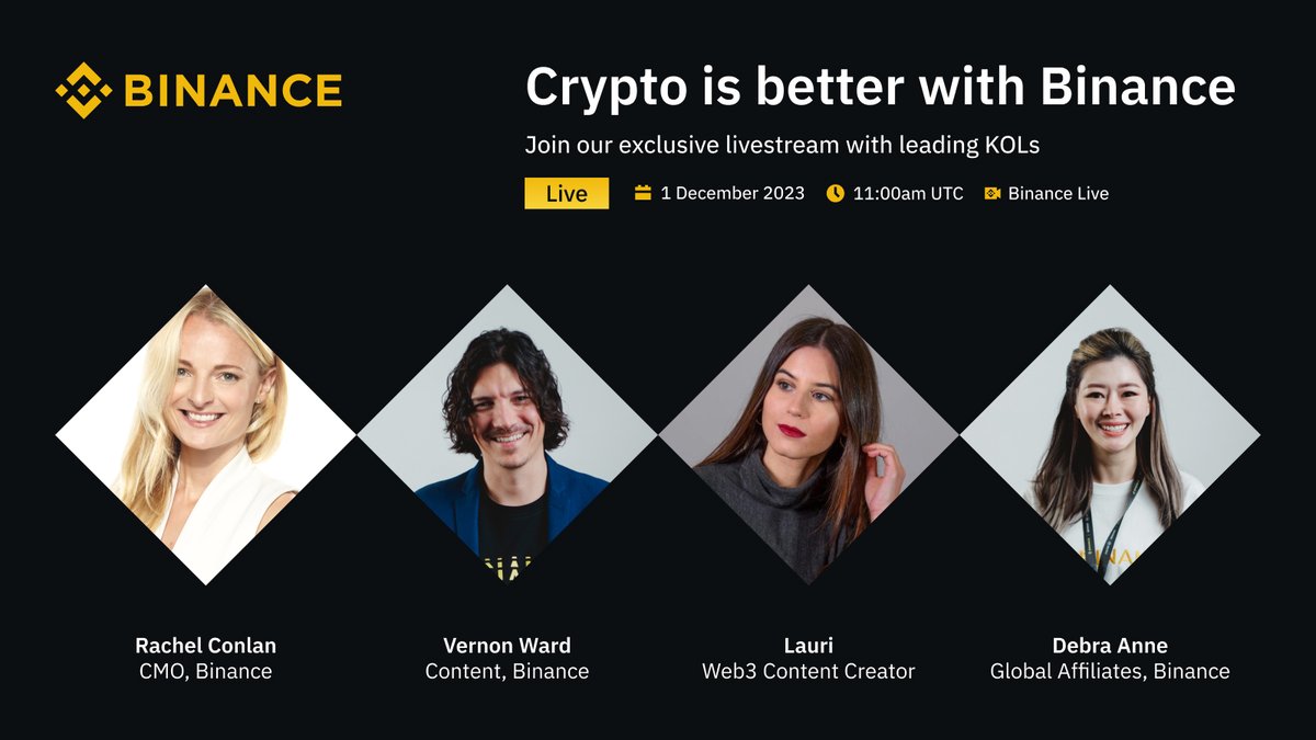 WhyGeo's tweet photo. Join us on Dec 1, 2023, 11:00am UTC for an insightful discussion on crypto adoption and the advantages of using Binance. Don't miss out, set a reminder at https://t.co/yUUXpURsE0. See you on Binance Live! #Binance #crypto #adoption #BinanceLive
https://t.co/2zjiPlXZeN