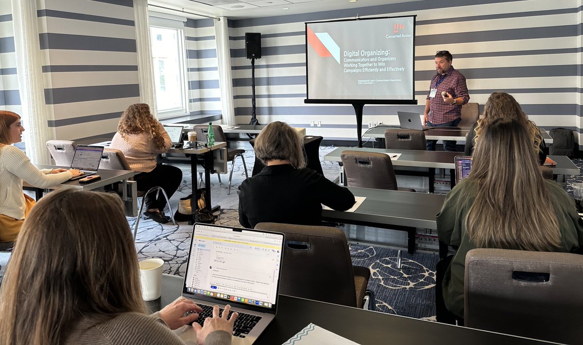 ILCAonline's tweet photo. As part of our first breakout session, Mike Carvalho from @ConcertedAct gives a robust presentation: “Digital Organizing: Communicators and Organizers Working Together to Win Campaigns Efficiently and Effectively.” #ILCAConv2023 https://t.co/QuJPYgPdyV