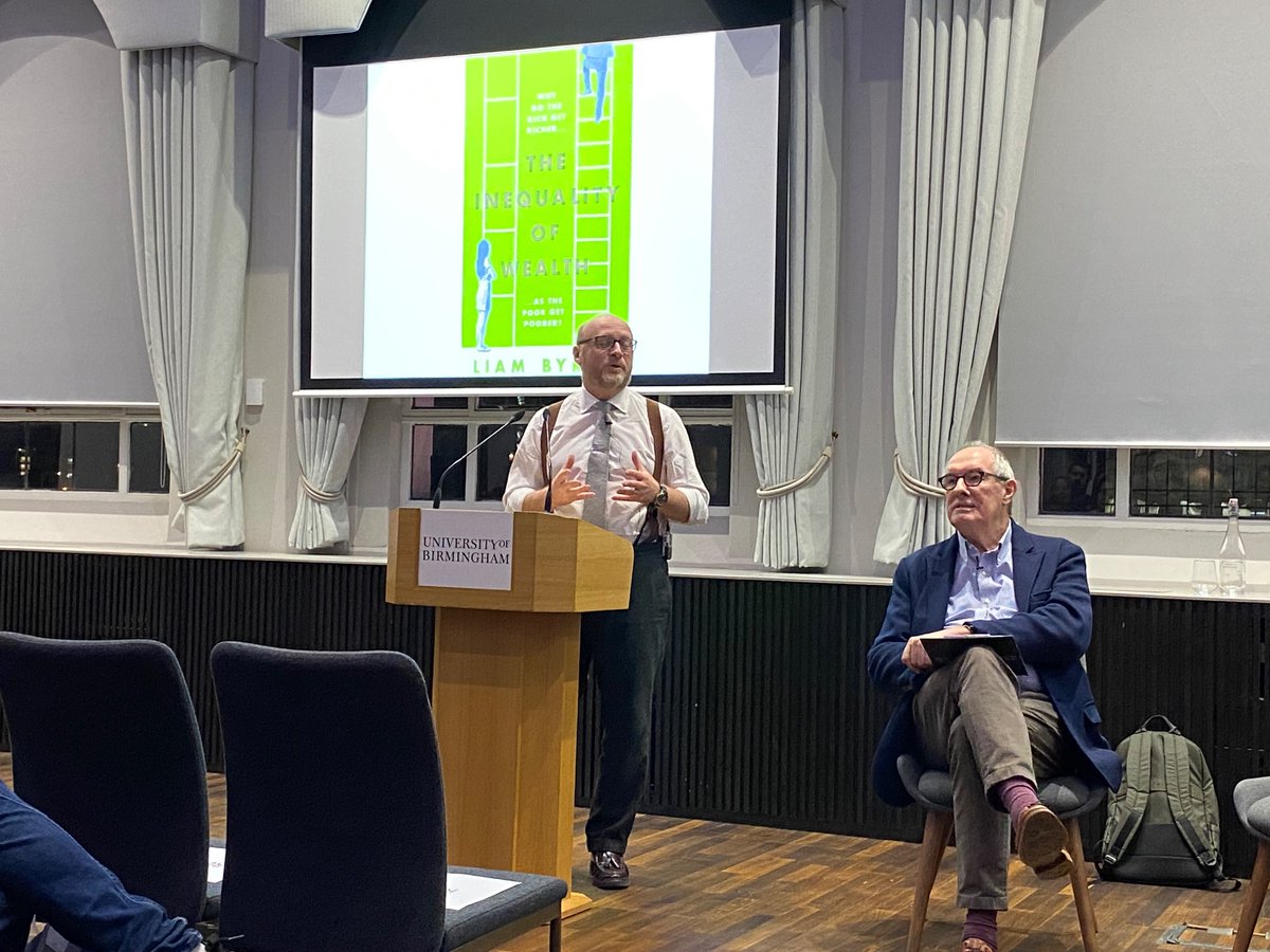 BhamPolicy's tweet image. It’s great to be at the public lecture by @unibirmingham Honorary Professor @liambyrnemp on “The Inequality of Wealth. Why it Matters and How to Fix it” at The Exchange, with @williamnhutton from @AcadSocSciences.