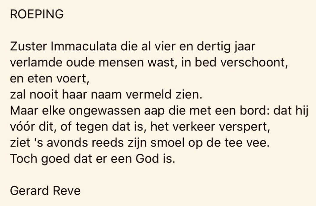 Door <a href="/BetrouwbareB/">BetrouwbareBronnen</a> werd ik op dit pareltje gewezen. Het lievelingsgedicht van CDA-er Jan de Koning. 👌🏼 👇🏼