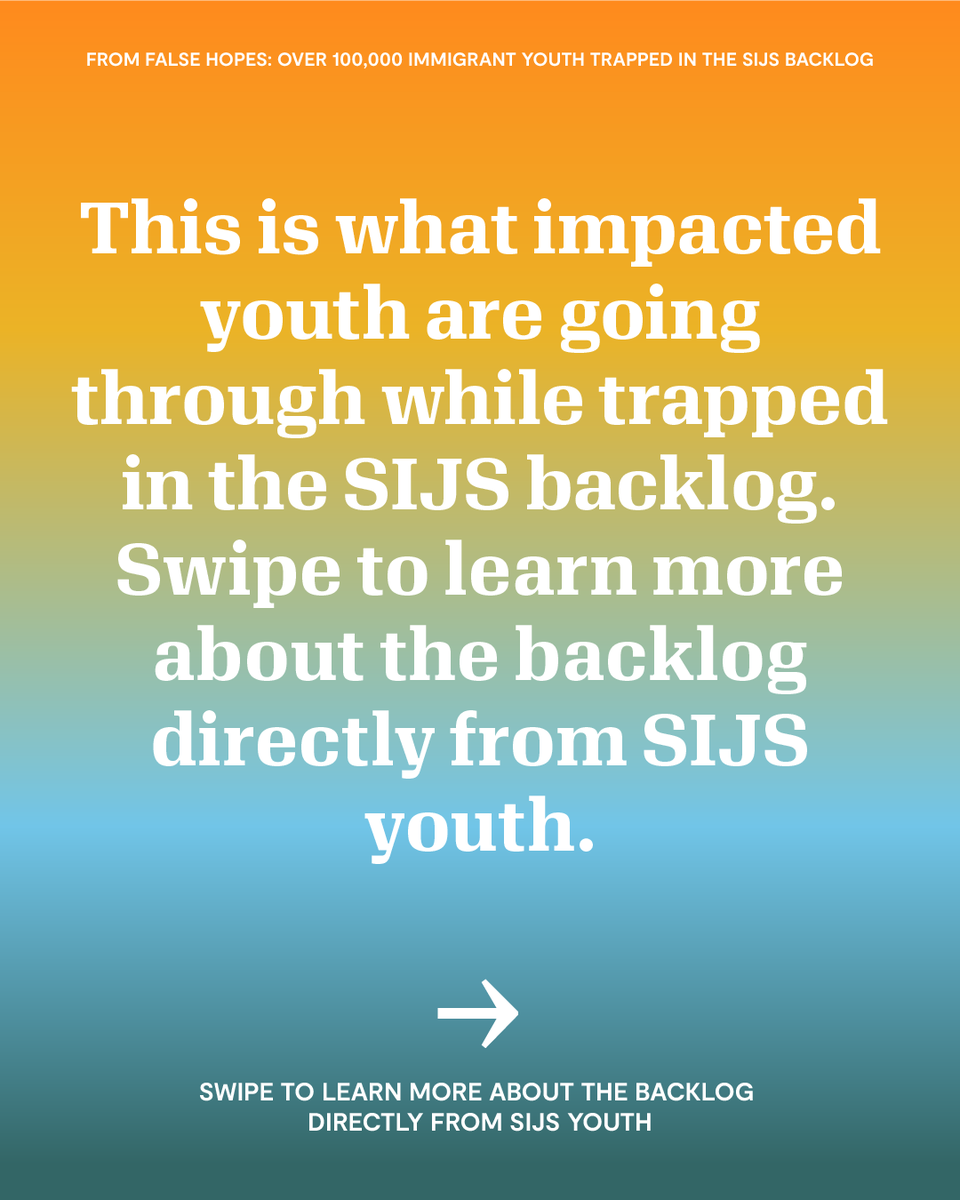EndSIJSBacklog's tweet photo. The growing #SIJSbacklog is now impacting more than 100,000 immigrant youth across the country - leaving them w/o stable access to housing, work, medical care &amp; unable to apply for federal student aid. #endsijsbacklog https://t.co/x9Q0UL4Oxh