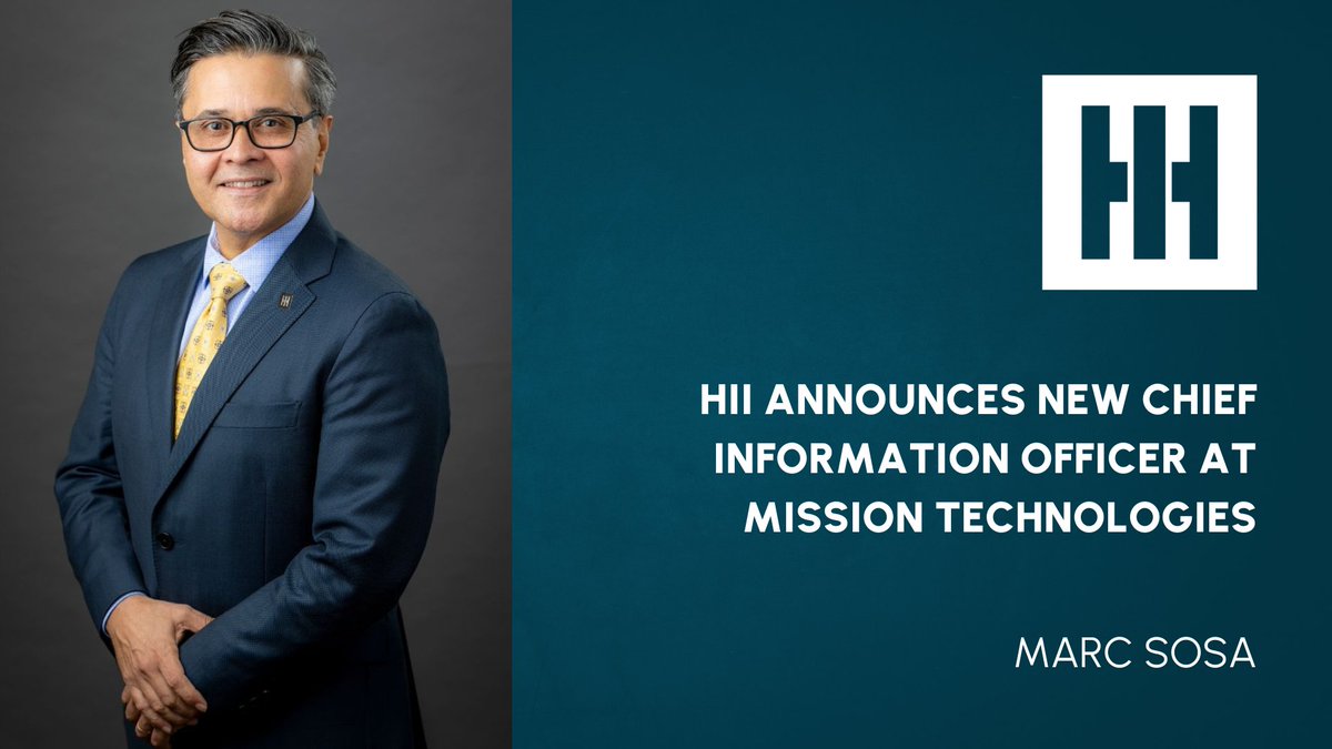 HII announced Thursday that Marc Sosa has been named as chief information officer for our #MissionTechnologies division.

Read more in HII's newsroom: hii.com/news/hii-chief…