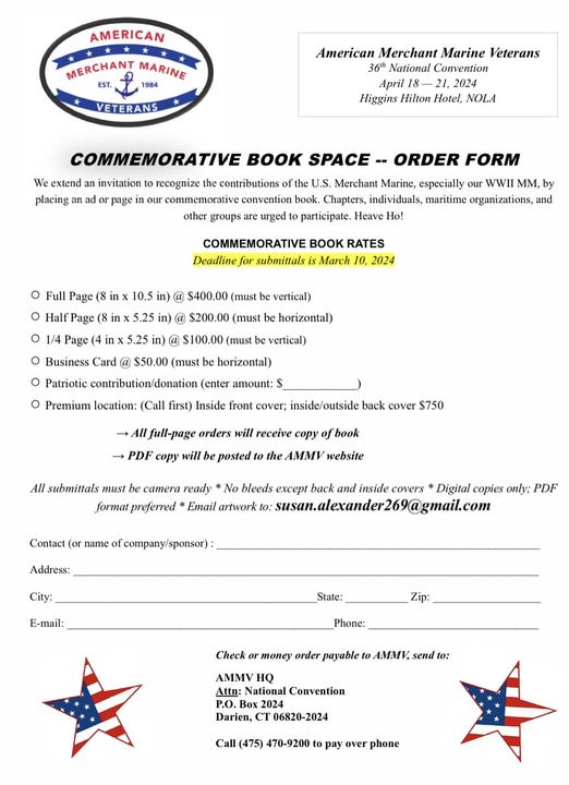 Please consider advertising in our 2024 Convention book! #HeavoHo!