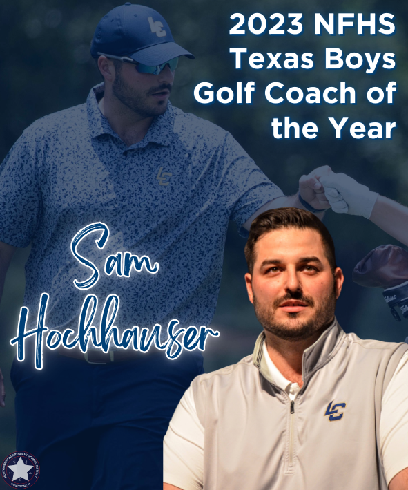 Congratulations to <a href="/LakeCreekgolf1/">Lake Creek Golf</a> Sam Hochhauser, on being awarded the 2023 NFHS Texas HS Boys Golf Coach of the Year. Hochhauser was honored for the way he leads his sport, shapes his student-athletes and contributes in a positive way to his community. <a href="/LakeCreekHS/">Lake Creek High School</a> #BePremier