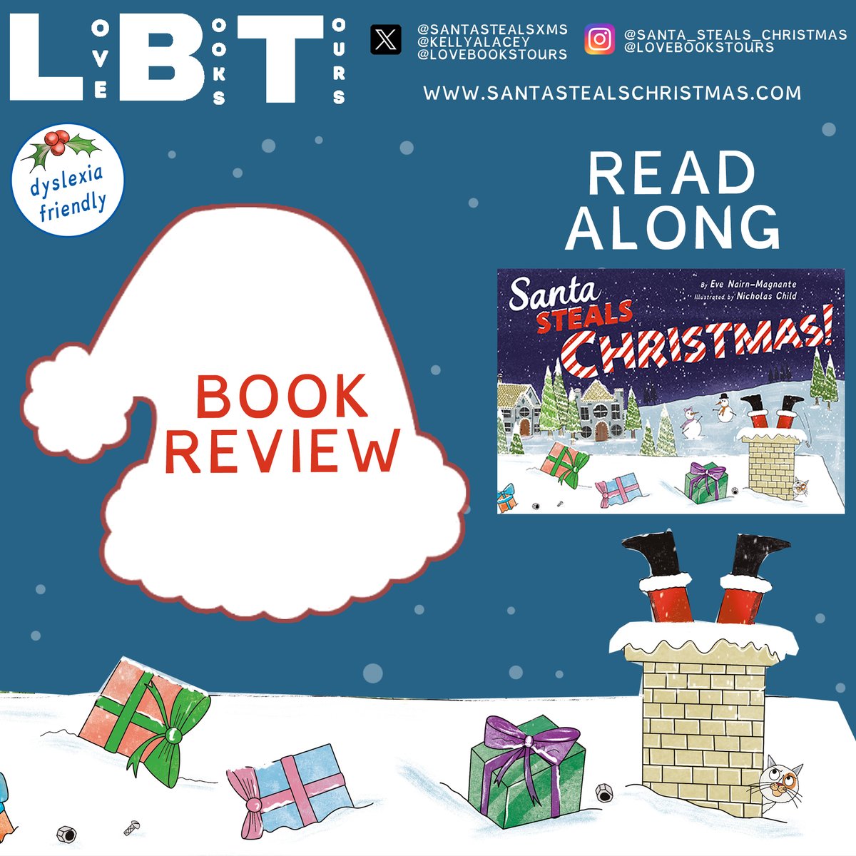 🎅🤶READALONG REVIEW🤶🎅

Take a wild ride this #holiday with Santa Steals Christmas! by Eve Nairn-Magnante

@SantaStealsXms @KellyALacey @lovebookstours #Ad #LBTCrew #FreeTeview #DyslexiaFriendly #AccessibilityFirst #AccessibilityMatters #InclusiveBook 

amorinacarlton.com/2023/11/30/rea…