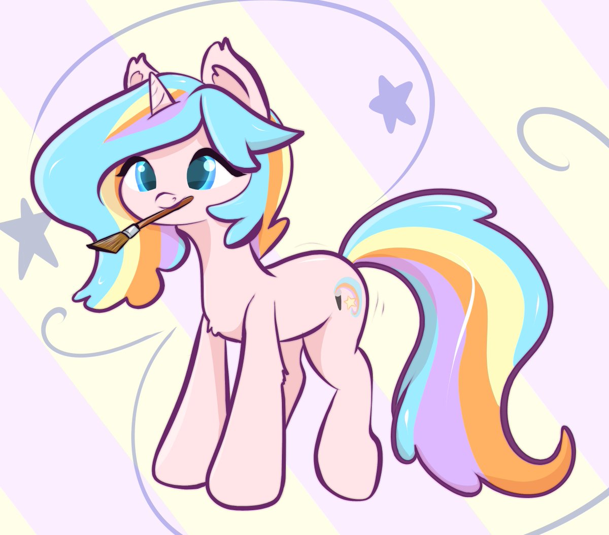 I dont think <a href="/OofyColorful/">OofyColorful</a> has had the opportunity to see this yet but I wanted to post it and say that I really like her art and it's such a huge inspiration towards my style.
#mylittlepony #Brony #art #OC