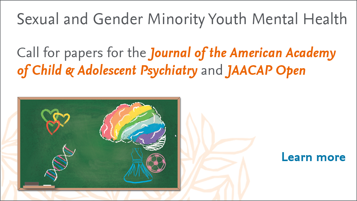 #JAACAP & #JAACAPOpen seek papers for a special series devoted to sexual and gender minority youth #mentalhealth. Questions and presubmission inquiries should be directed to support@jaacap.org. Learn more: jaacap.org/cfp-gender-sex…