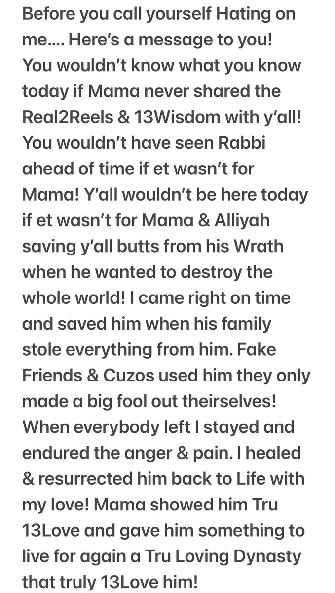 Here’s a message I wrote so y’all can humble yoself and remove the hatred out your hearts! If you still have hate in your heart after this you are a cold soul-less heartless being that will be punished by Law by TMHs ELOHYIM 9.13