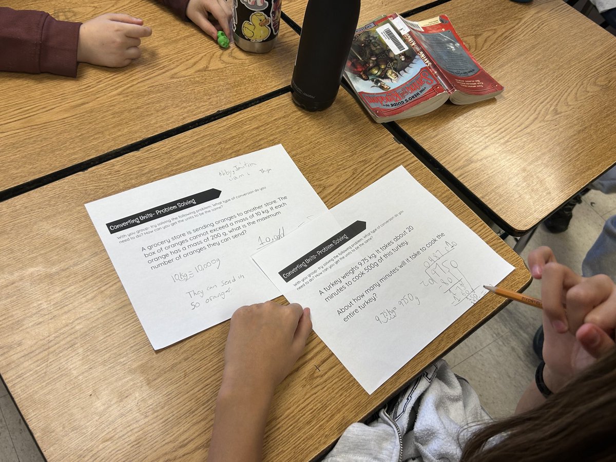 We have been practicing how to convert units of measurement and answer word problems using this skill as well. Today students worked in their groups to answer two word problems together. <a href="/GlenDhuPS/">Glen Dhu</a>