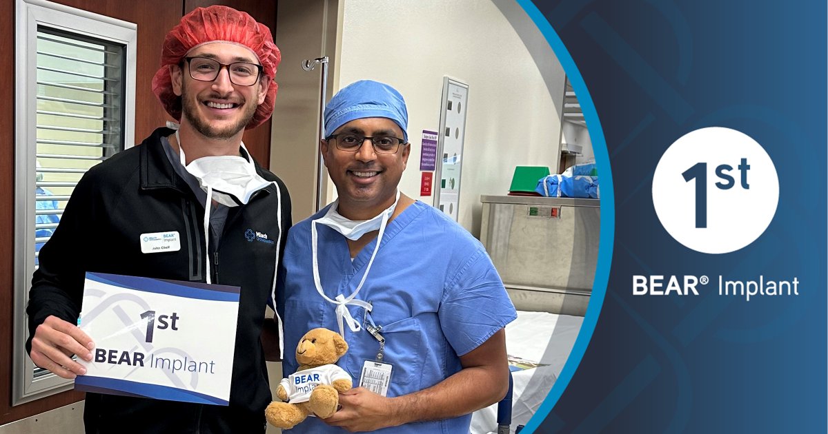MiachOrtho's tweet photo. Congratulations to @drjayeshpatelmd of @CHRISTUSTMF for completing his first #BEARImplant procedure in Tyler, Texas! #ACLtear #ACLrestoration #BEARacl @CHRISTUSHealth https://t.co/Ak4wMJPGL8