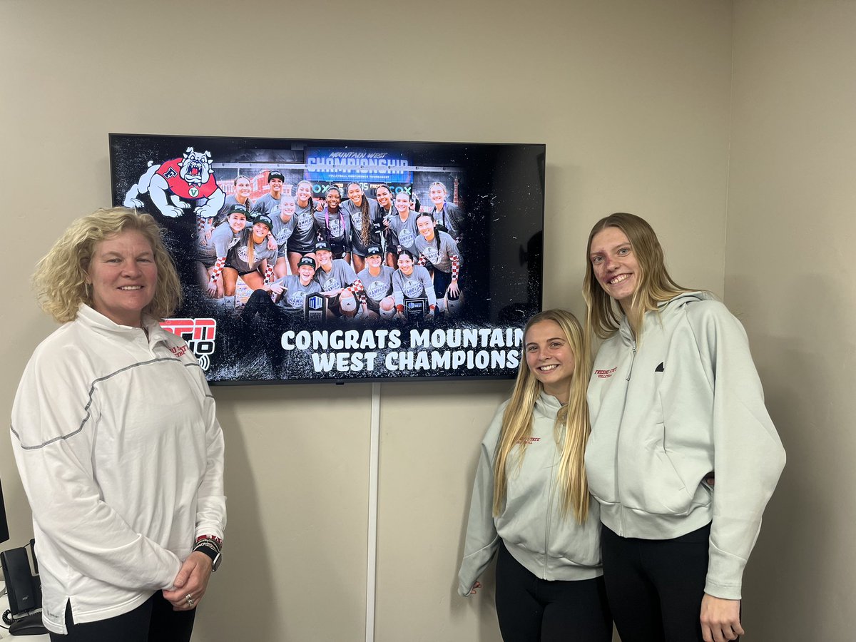 1430ESPN's tweet photo. Thank you to the MW Champion @FresnoStateVB for stopping by #HomeFieldAdvantage! #GoDogs #LocalSportsLeader https://t.co/jEctzGIRhH