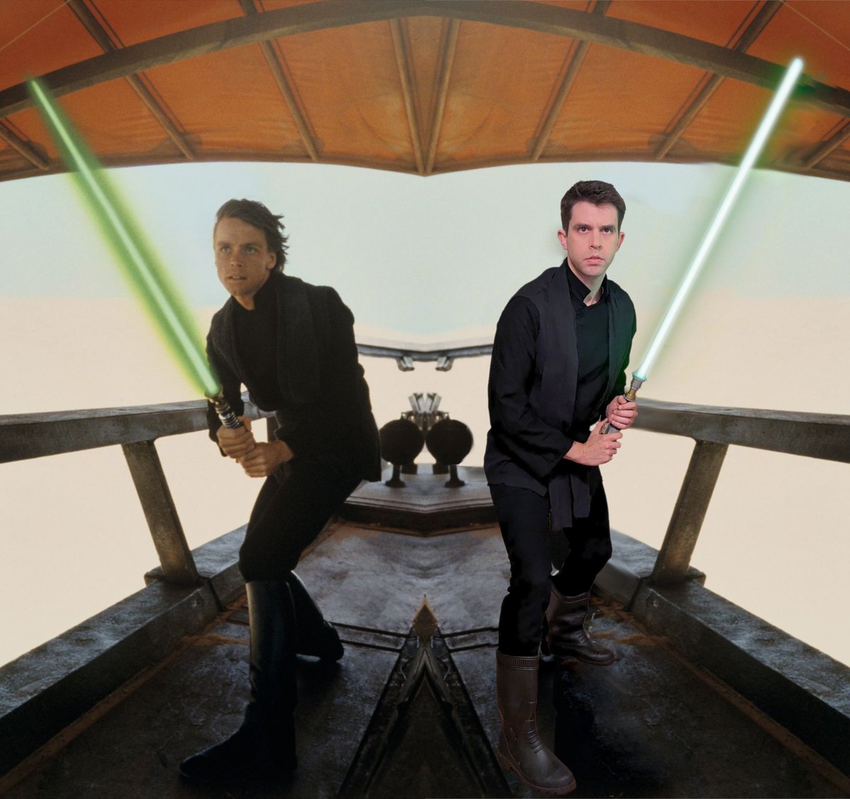 reidhschmidt's tweet photo. A belated Halloween tweet now that the strike is over.

Happy 40th anniversary to Reidturn of the Jedi!

I drive a Jetta, unlike my father before me.

#StarWars #ReturnOfTheJedi #Halloween2023 @MarkHamill https://t.co/RJkeBwNpaj