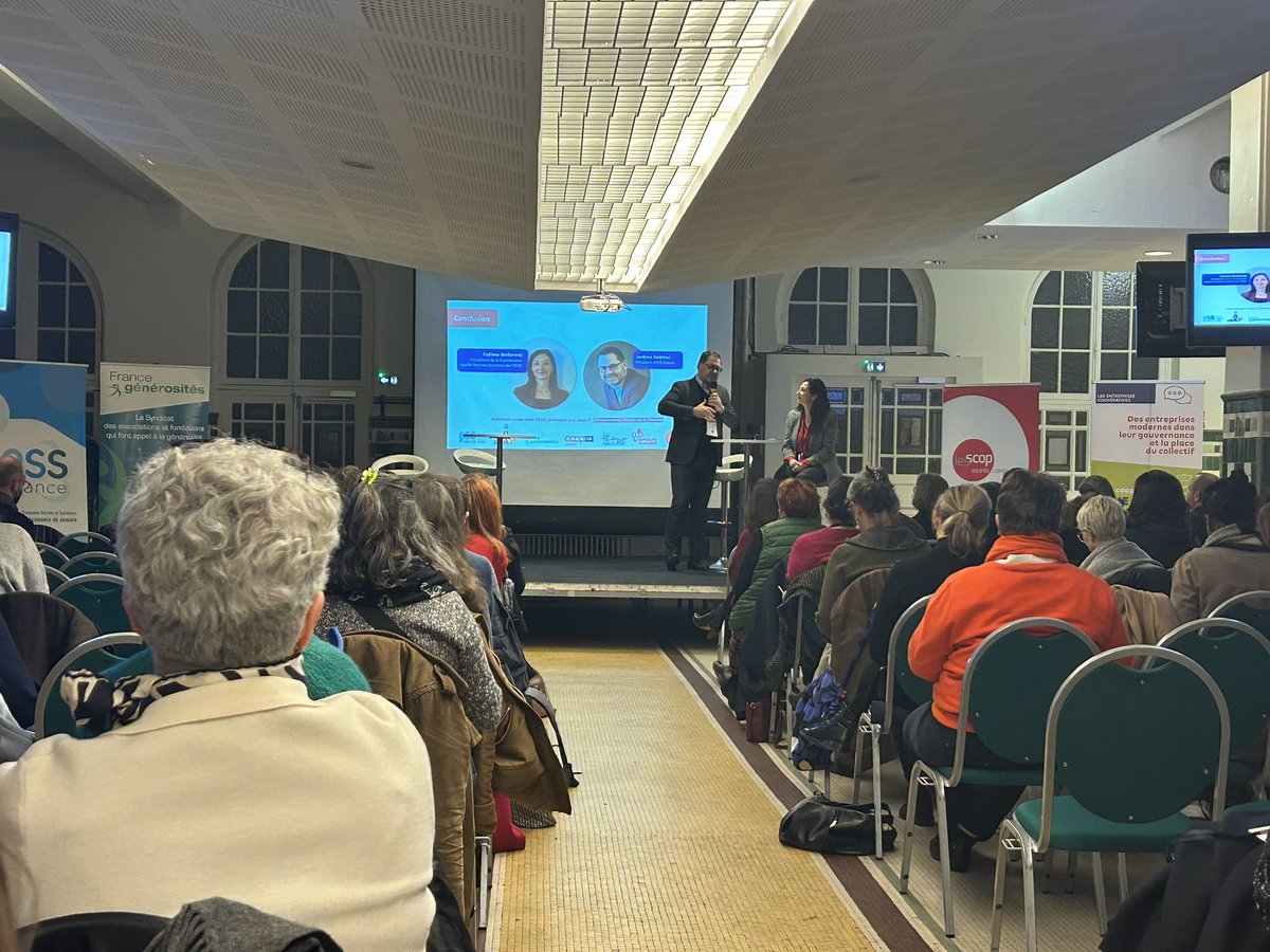 ESS_France's tweet photo. ♎️ Conclusion commune de @jsaddierESS et @FatimaBellaredj, avant de profiter d’un temps de convivialité et d’échanges autour de l’exposition #MatrimoineESS ! https://t.co/CsghrZlYga