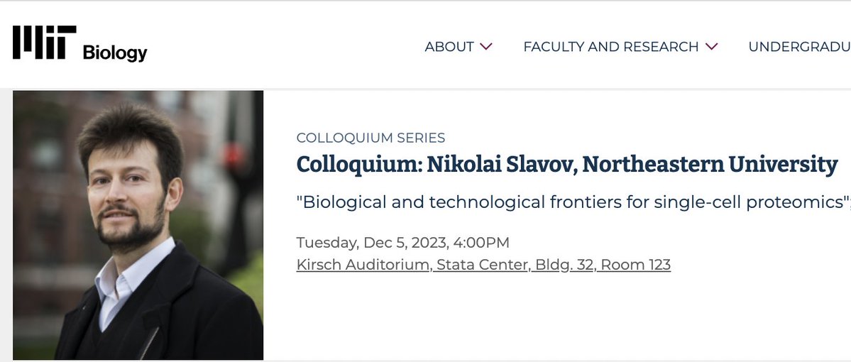slavov_n's tweet photo. Next Tue, I'll present at the @MITBiology departmental seminar.

I'll include results that fundamentally altered my view of the proteome.

It will be the first public presentation of surprising results that @slavovLab team has been testing for years. 

https://t.co/47evkDKoaj