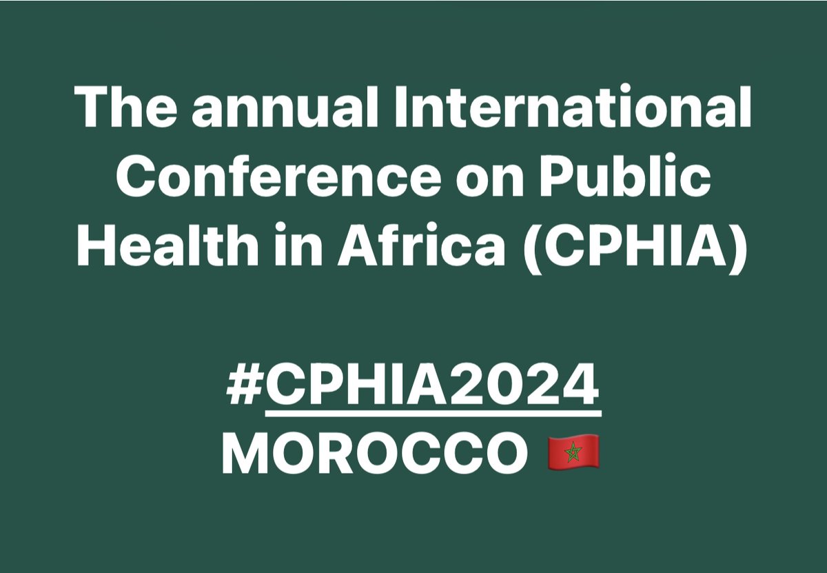 @CPHIA_AfricaCDC 

#CPHIA2024 #Morocco2024
