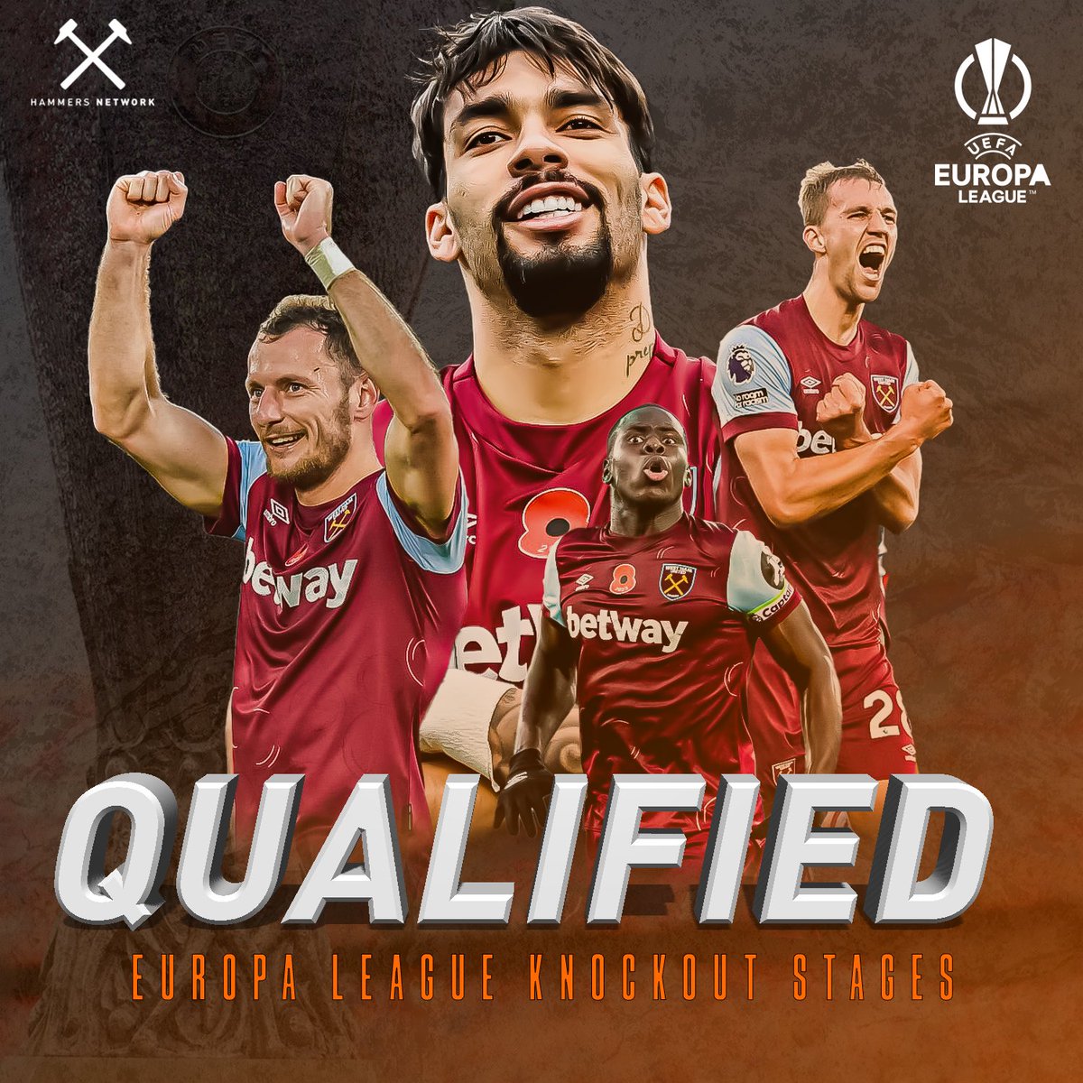 HammersNetwork's tweet photo. Europa League knockouts! 😍 https://t.co/yOICDEQ2K4