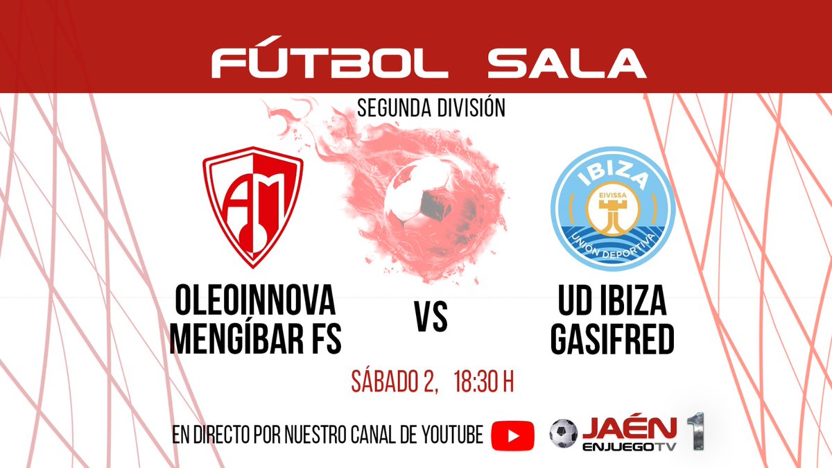 🚨RETRANSMISIÓN ‼

👉Este sábado vuelve el espectáculo al Sebastián Moya Lorca. 

⚽️En directo, a las 18:30 horas: <a href="/Mengibar_FS/">Oleoinnova Mengíbar FS</a> - @udibizagasifred . Con la narración de <a href="/joseluislopezoj/">Jose Luis López</a> 

📺¿Dónde verlo? Aquí: youtube.com/live/pnVtDvi7s…