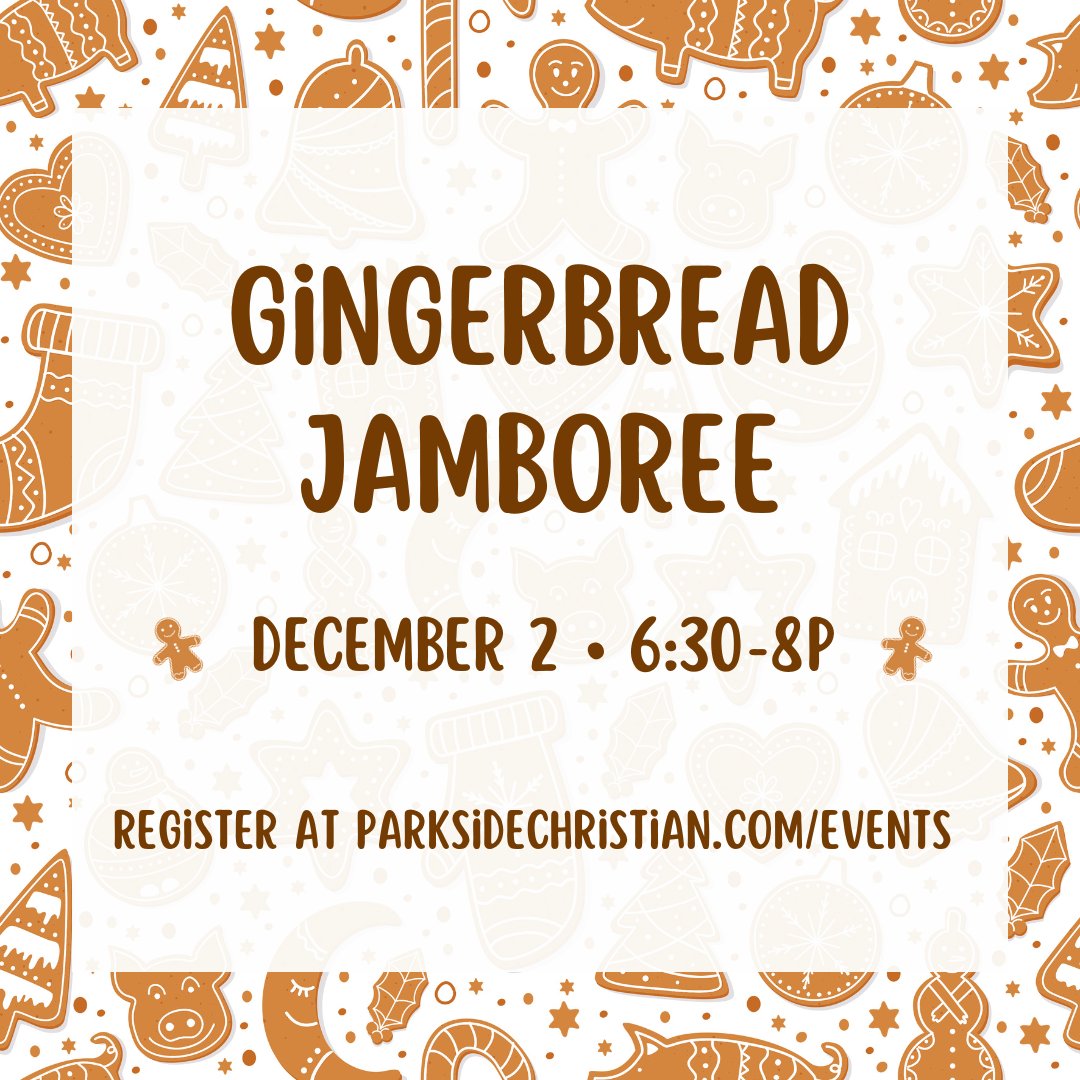 VisitParkside's tweet photo. Don't forget - this weekend is the Gingerbread Jamboree! 🎄 Join Parkside Kids &amp; Parkside Students for an evening of Gingerbread house-building fun and competition! It's a Christmas experience for the whole family! Register and find more info at https://t.co/OPJ7YZpcuv. https://t.co/xcLapA2PxZ