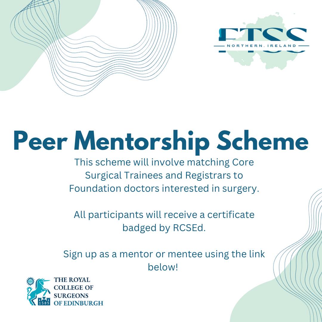 NIFTSS will be running a Peer Mentorship scheme over the course of the coming year and you can be a part of it! All participants will receive certificates badged by the RCSEd. Sign up links below: Mentors: docs.google.com/forms/d/14X_n9… Mentees: docs.google.com/forms/d/1CiqkI…