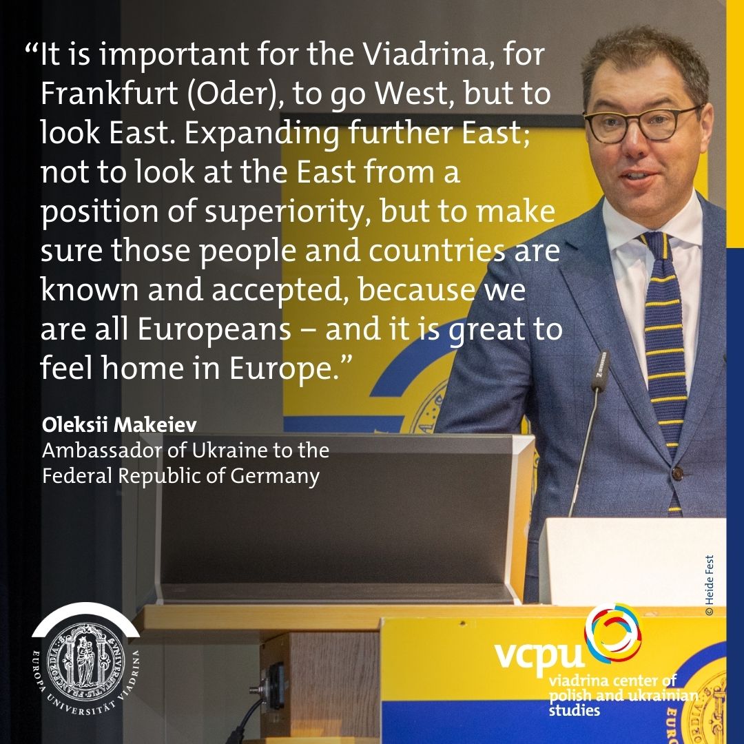 Today, the #Viadrina Center of Polish and Ukrainian Studies (#VCPU) was officially opened. The transfer of knowledge about #Poland and #Ukraine underlines the special role of the Viadrina for the center. <a href="/dpawlos/">Dariusz Pawłoś</a> @mwfk <a href="/pol_int_org/">Polish Studies Interdisciplinary</a> <a href="/UAM_Poznan/">UAM Poznań</a> <a href="/LeibnizGWZO/">LeibnizGWZO</a> <a href="/ZOiS_Berlin/">ZOiS - Zentrum für Osteuropa- u. int. Studien</a>