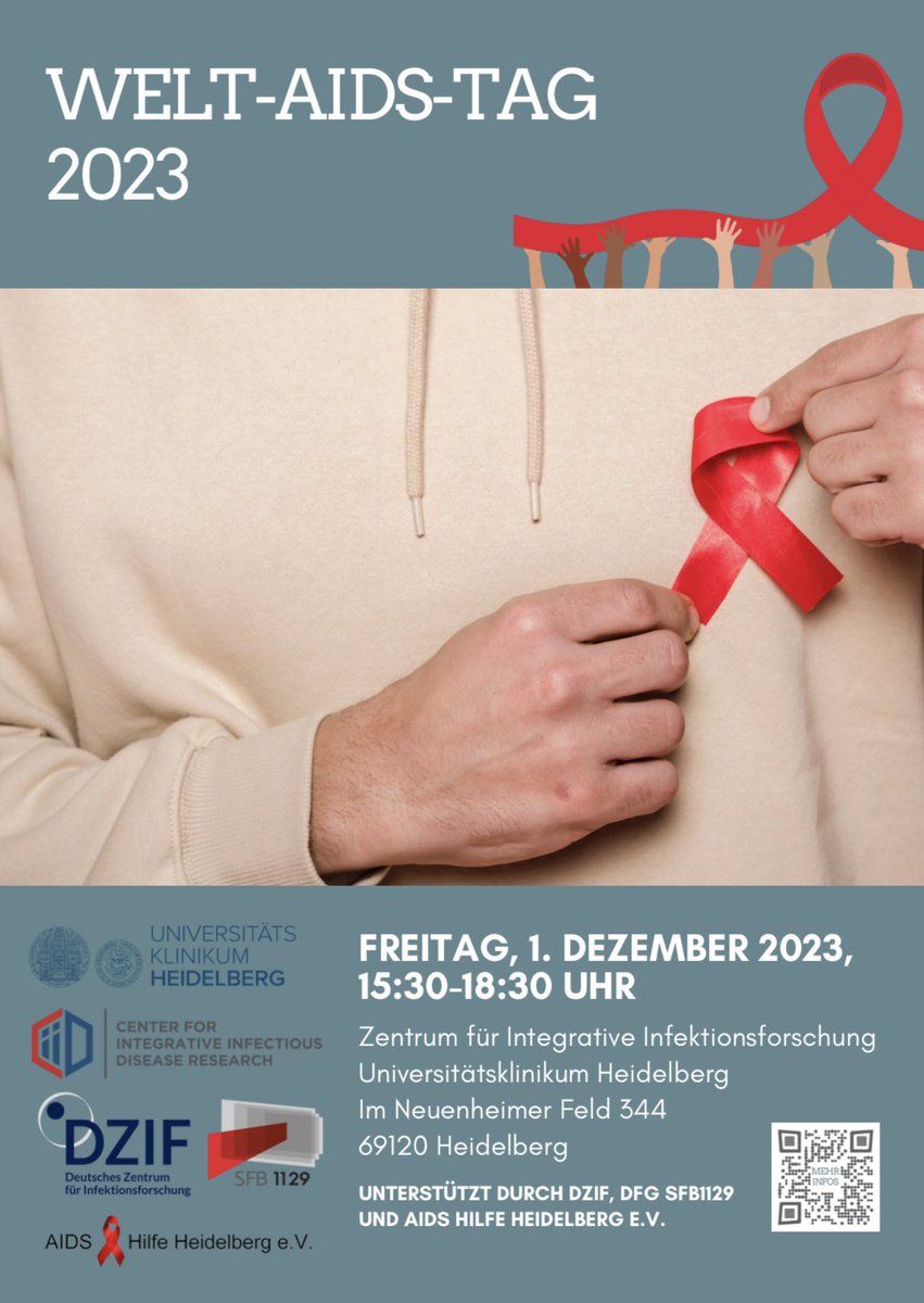 FraukeMuecksch's tweet photo. Wir freuen uns auf viele interessierte Besucher im @CiidHeidelberg anlässlich unserer Veranstaltung zum #WorldAIDSDay2023. @DZIF_ @uniklinik_hd https://t.co/Uz6pgQROMv