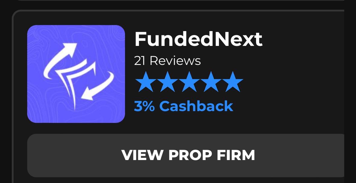 ThePropTracker's tweet image. Did you know we offer 3% cash back on accounts from @FundedNext ?
