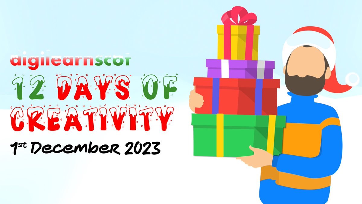 Join us for #12DaysofCreativity starting with a fun little activity from @bw_clark Visit the 12 Days Page to see each activity when they’re live. #DigiLearnScot #Creativity #Coding #CSScotland23 #ScottishDigitalLiteracy tinyurl.com/yoxptmn6