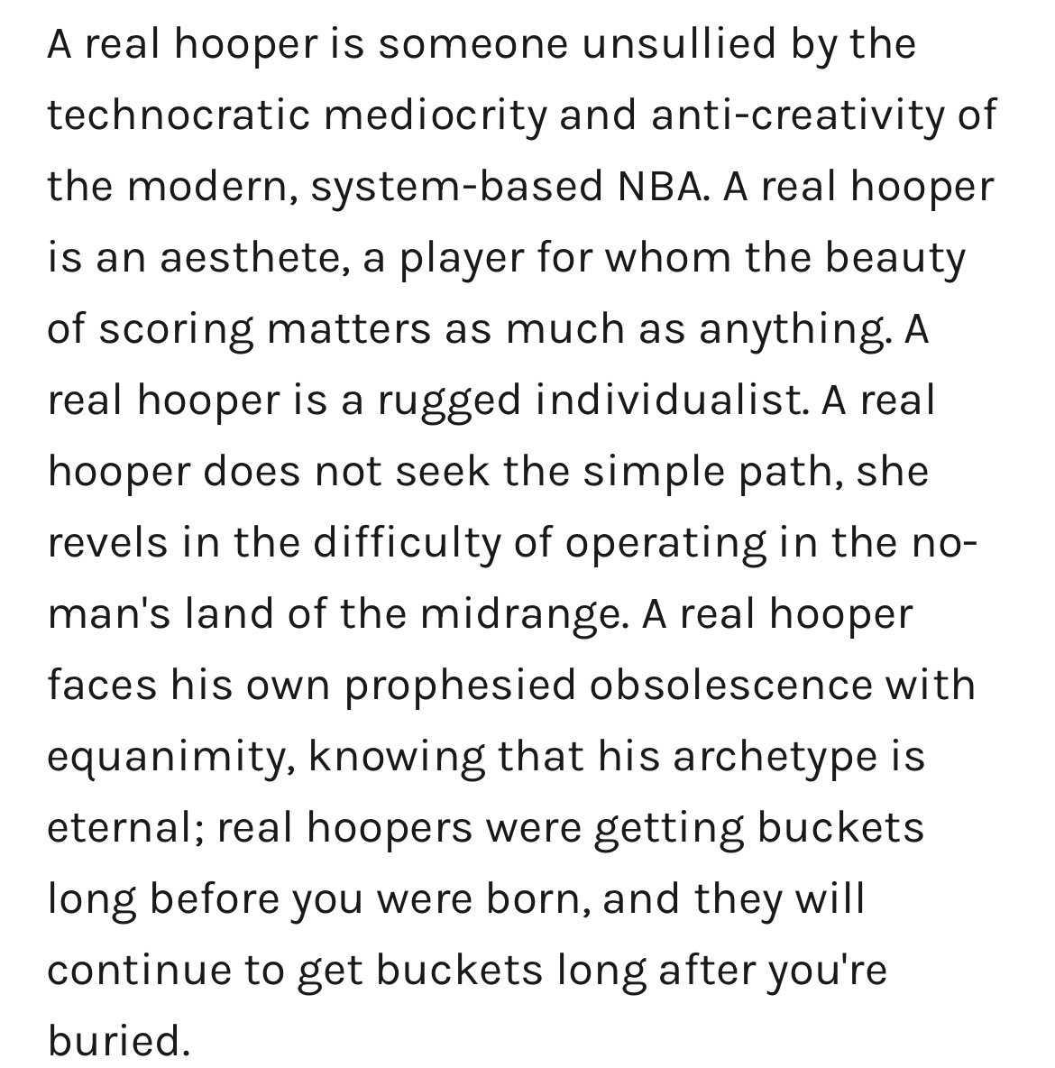 I wrote about the crisis of basketblogging, the cult of the Real Hooper, the death and rebirth of the blog era, gossip reporting, and whether, at any point, the ball will have stopped. defector.com/the-state-of-b…