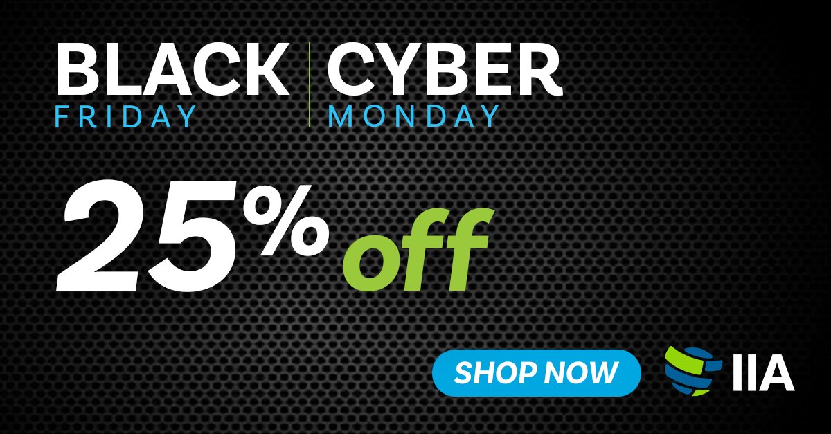 learncia's tweet photo. The countdown is on! Only 2 days left to 25% on your #CIAExam prep with #TheIIA’s #CIALearningSystem. Don’t wait! Order online by Dec. 1 with code SAVE25. https://t.co/qEjPHU0nH2 #CIAExamPrep #CertifiedInternalAuditor #Audit #AuditLife #Auditing #InternalAudit #BlackFriday https://t.co/DYRxPym3VH
