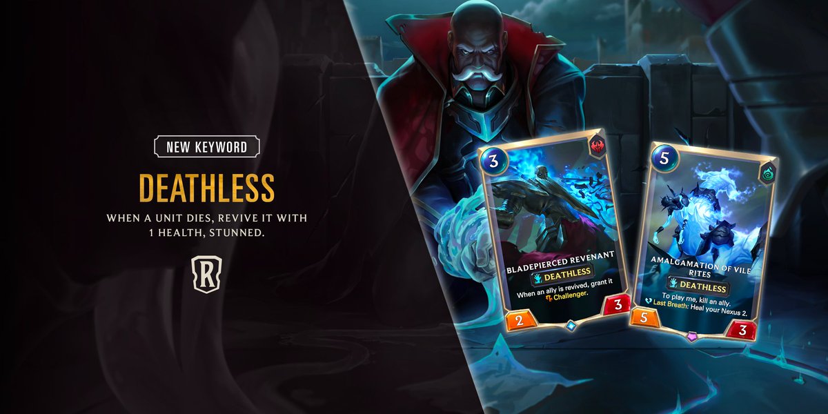 PlayRuneterra's tweet photo. NEW KEYWORD: Deathless  They shall serve their purpose in life… and death. https://t.co/KcllKlUKuX