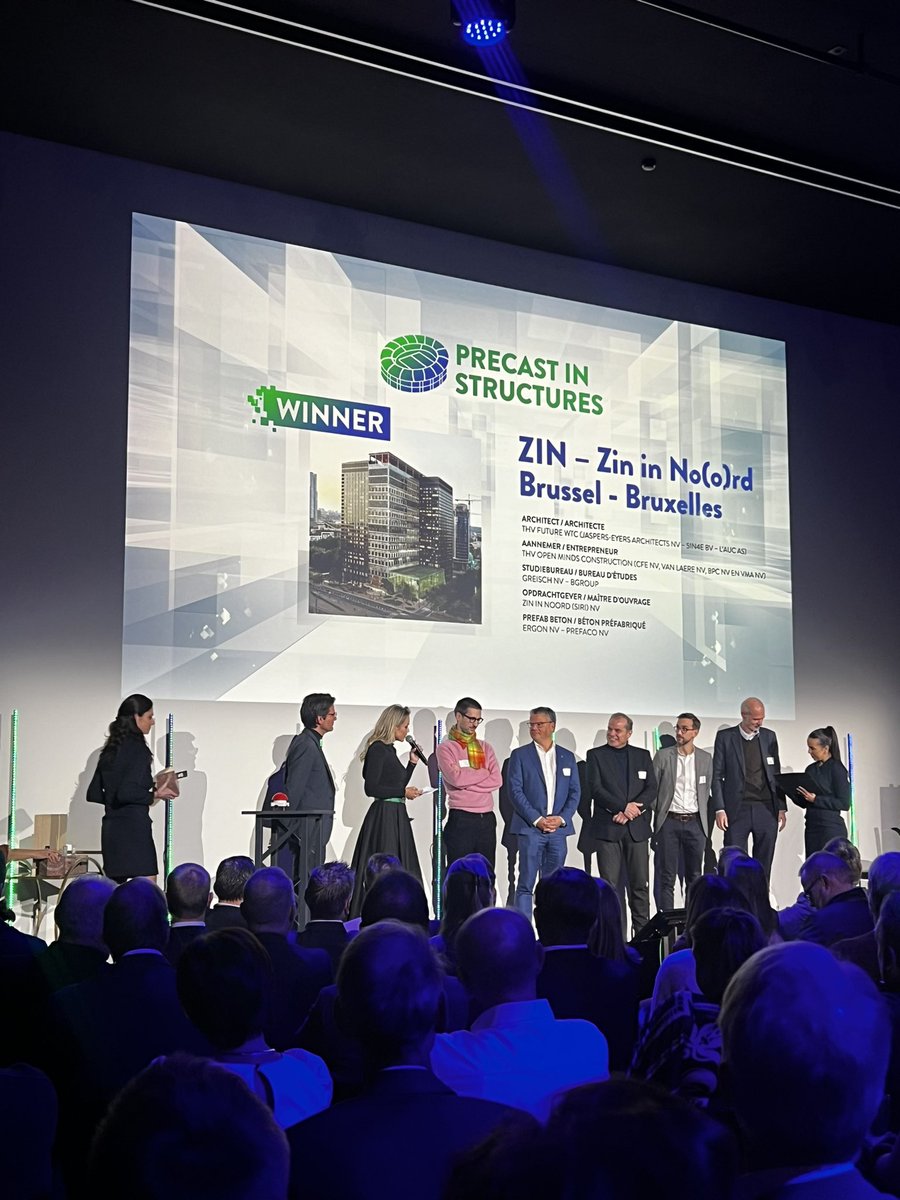 Excited to be at the #FEBEAWARDS23 ceremony in Izegem tonight, celebrating outstanding precast concrete projects in Belgium and beyond! 🏗️ #SustainableConstruction #PrecastConcrete #CircularEconomy #GoPrecast!