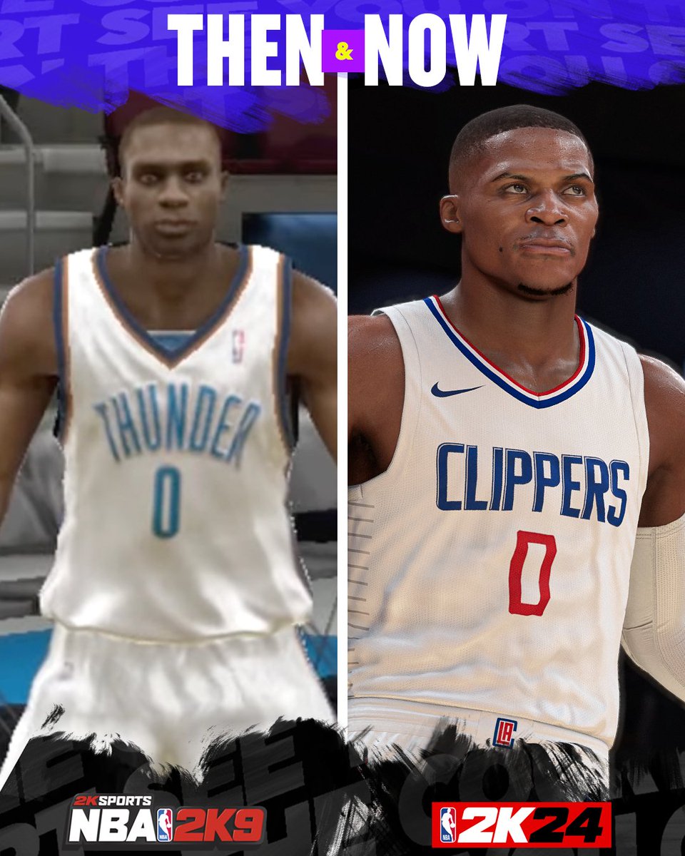 NBA2K's tweet photo. From their first apperance in 2K to now 🤯 

#25Yearsof2K https://t.co/BDO7YAzwgU