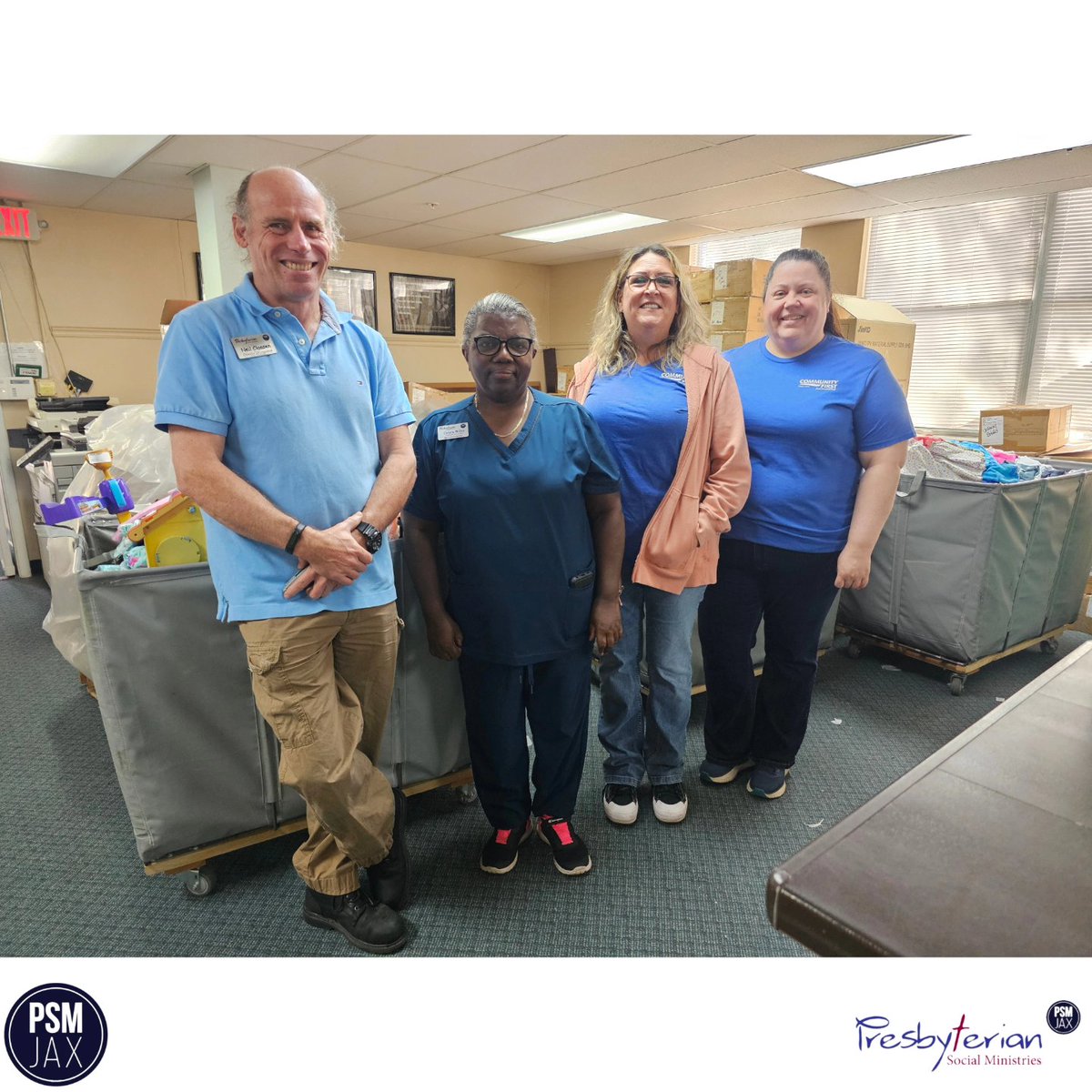 PSMJAX's tweet image. Thank you to this awesome team of volunteers from @CommFirstCU for giving their time to sorting items that will later be given to those in need in the community. We love our volunteers 🤩

#PSMJax #Volunteers #CommunityFirstCreditUnion #Community #Support #Nonprofit