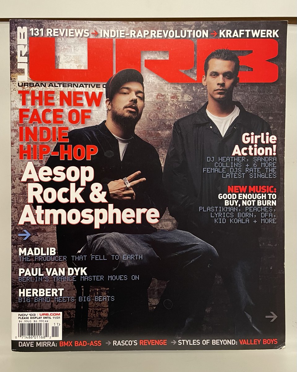rhymesayers's tweet photo. November 2003.
Aesop Rock &amp; Atmosphere, twenty years strong.

Integrated Tech Solutions out now.
Talk Talk EP out tomorrow. https://t.co/ME45w4ETH5