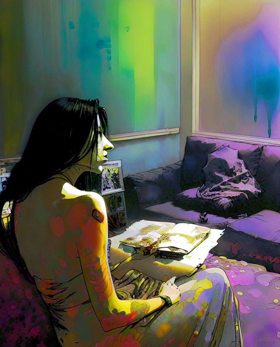 xalieri's tweet photo. A comfortable mess. Set 4, 3 of 3
#Hygge #PreOccupation #SomeplaceSofter #StainsAndDripsOkay #UseACoasterYouVisigoth #WeirdArt #PsychologicalLandscape #ImSureItMustMeanSomething
#DarkArts #DigitalArt #AIAssistedArt #AIArt #WomboDream #StableDiffusion https://t.co/1wyEIoukal