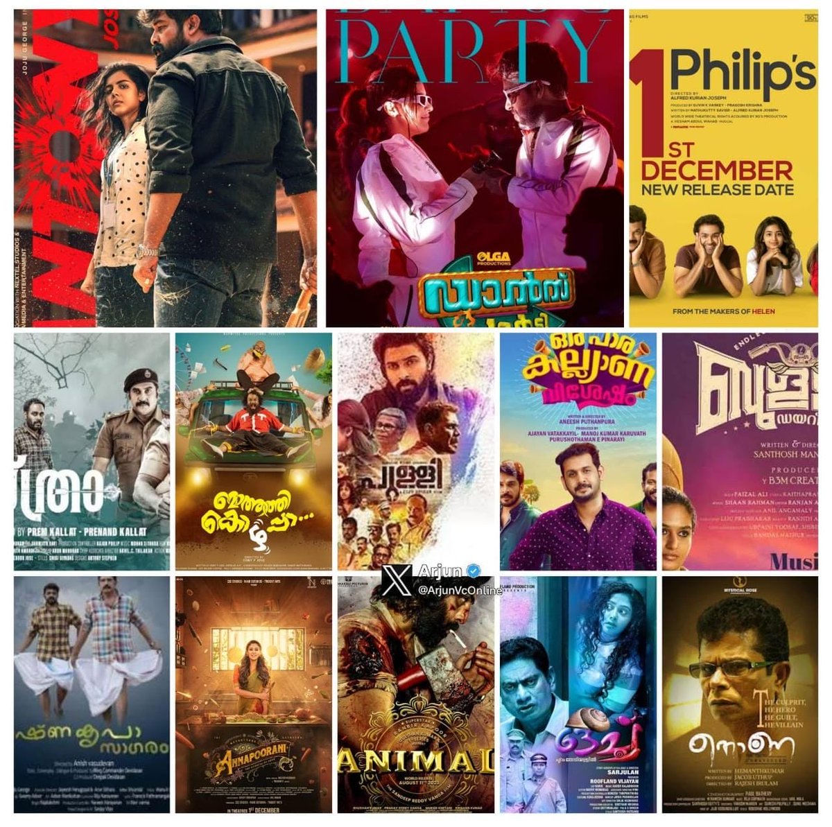 QuereshiAbraam's tweet photo. Tomorrow releases

#Antony
#DanceParty
#Philips
#Asthraa
#MothathiKozhappaa
#Pulli
#OrapaaraKalyanaVishesham
#BulletDiaries
#KrushnaKrupaSagaram
#Annapoorani
#Animal
#Ochu
#Nona https://t.co/0ChTA9cK1S