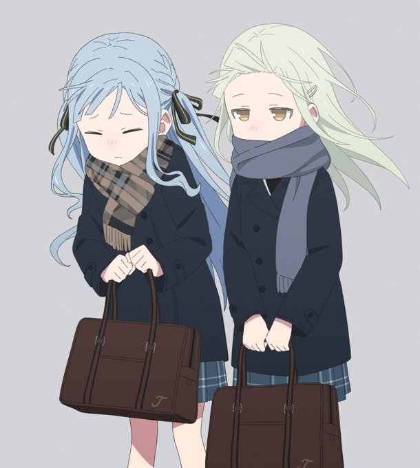 「grey scarf school uniform」 illustration images(Latest)