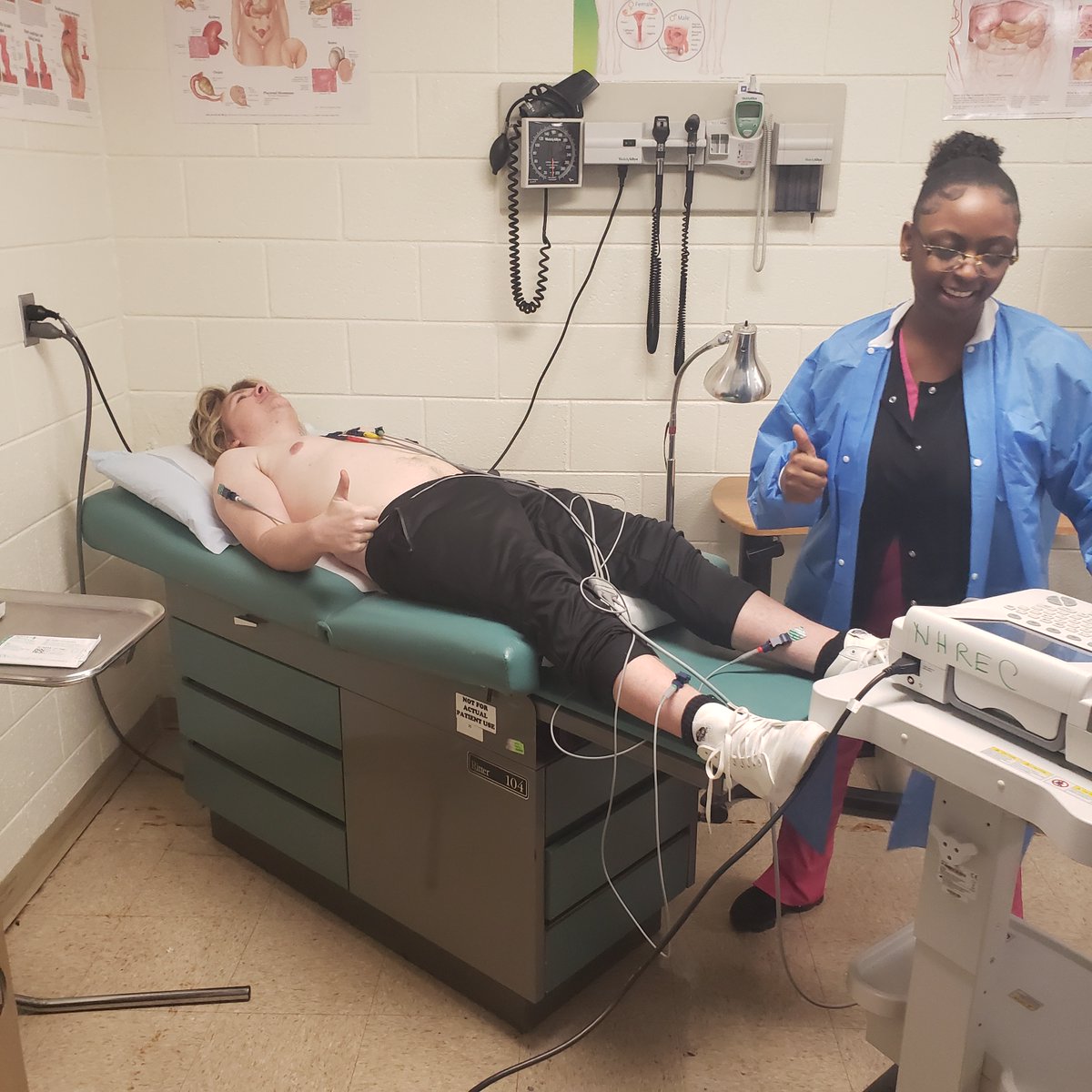 NHREC_CFAAT's tweet photo. Our EKG Tech course has been such a joy this semester. It's always good seeing students smile as they learn!
As classes are wrapping up, please share some encouraging words as they work towards their certification exams and careers!
#CFAAT #EKG #GoingBoldly #WeAreNewHorizons https://t.co/Gc4ZdhNAuv