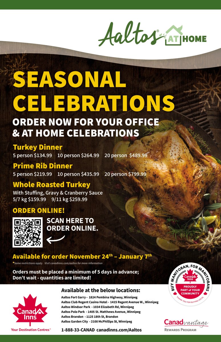 Celebrate the joy of the holiday season stress-free.  Let us do the cooking for you.  Enjoy Aaltos At Home.  Now Available to Order Online.  #aaltosathome  #holidaydinners