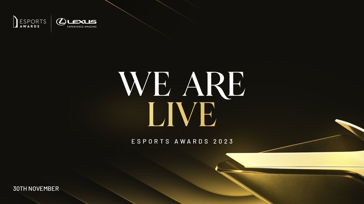 The Esports Awards presented by <a href="/Lexus/">Lexus</a> is LIVE! 🔥 

Get your popcorn 🍿 and make yourself comfy. The most magical night in esports is about to start. 

twitch.com/esportsawards 

#EsportsAwards2023