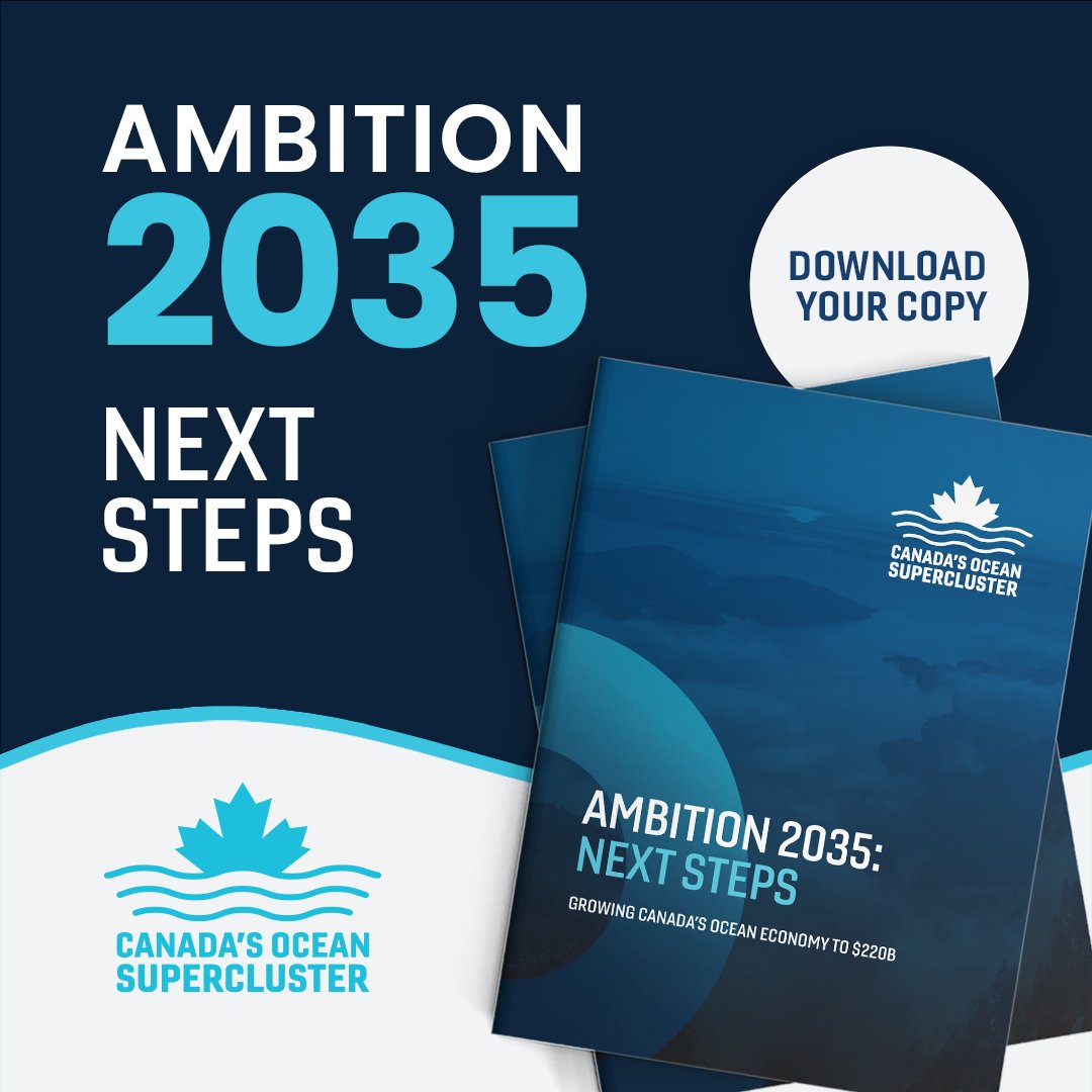 We are pleased to release our #Ambition2035: Next Steps roadmap on the path to a $220 billion ocean economy!

🌊 There's big ambition for ocean in Canada! Download and read your copy of the roadmap: ow.ly/ToW150QczT9

#OceanNation