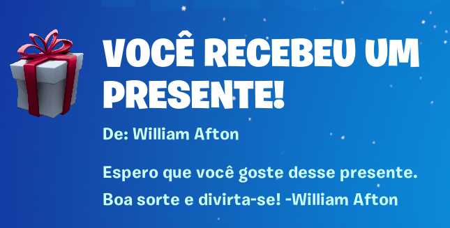 Fui abrir o Fortnite né... Ai recebo o presente logo de quem...