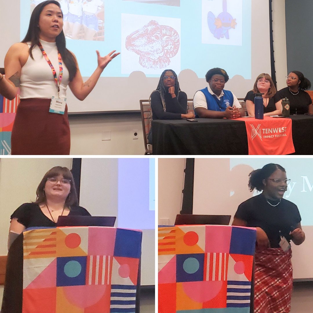 Shoutout to our four CATalyst Studios interns who presented at this year's TENWEST Impact Festival: Alyssa Woods, Taaon Fraser, Amy Ellsworth &amp; Vanessa Campbell. They spoke about topics they are passionate about such as inclusivity in makerspaces. We are proud of you! 👏 ✨