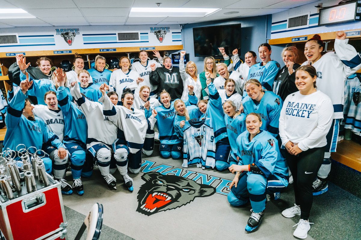 MaineWHockey's tweet photo. 🚨Our big news is here! Christmas has come early for Maine WIH 

A huge thank you to @keybank for a generous donation to sponsor an 'Alternate Plaid Jersey' for our Portland game next weekend. 
Check out how we surprised the team this morning!
Full Story: https://t.co/ryQcC2MTMS https://t.co/mZJIt47DdR